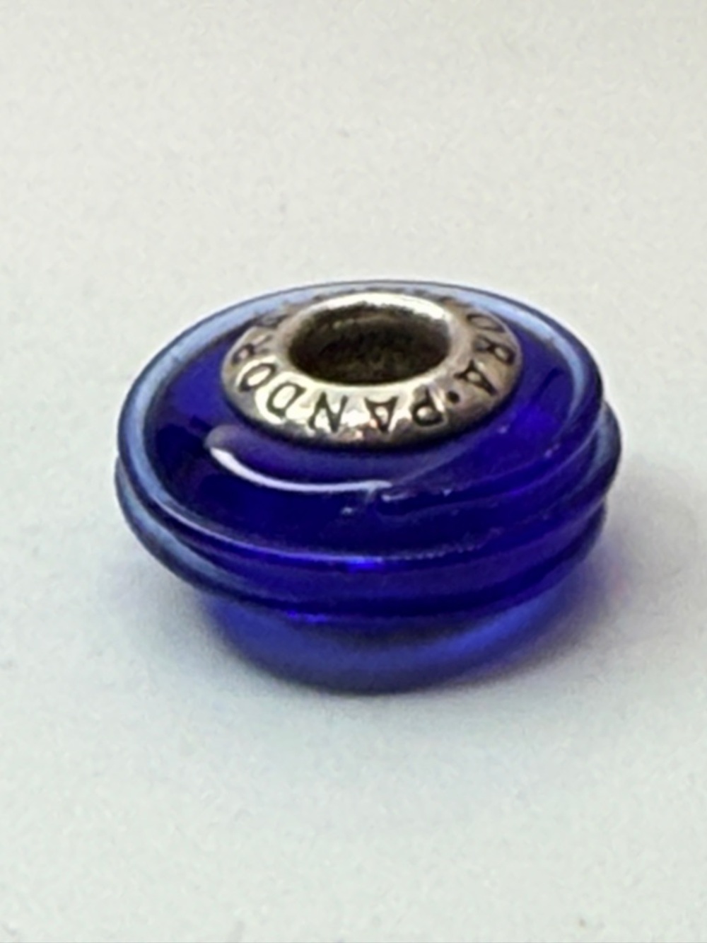 Pandora Blue Ribbon Murano Glass Charm 790612 Sterling Silver ALE